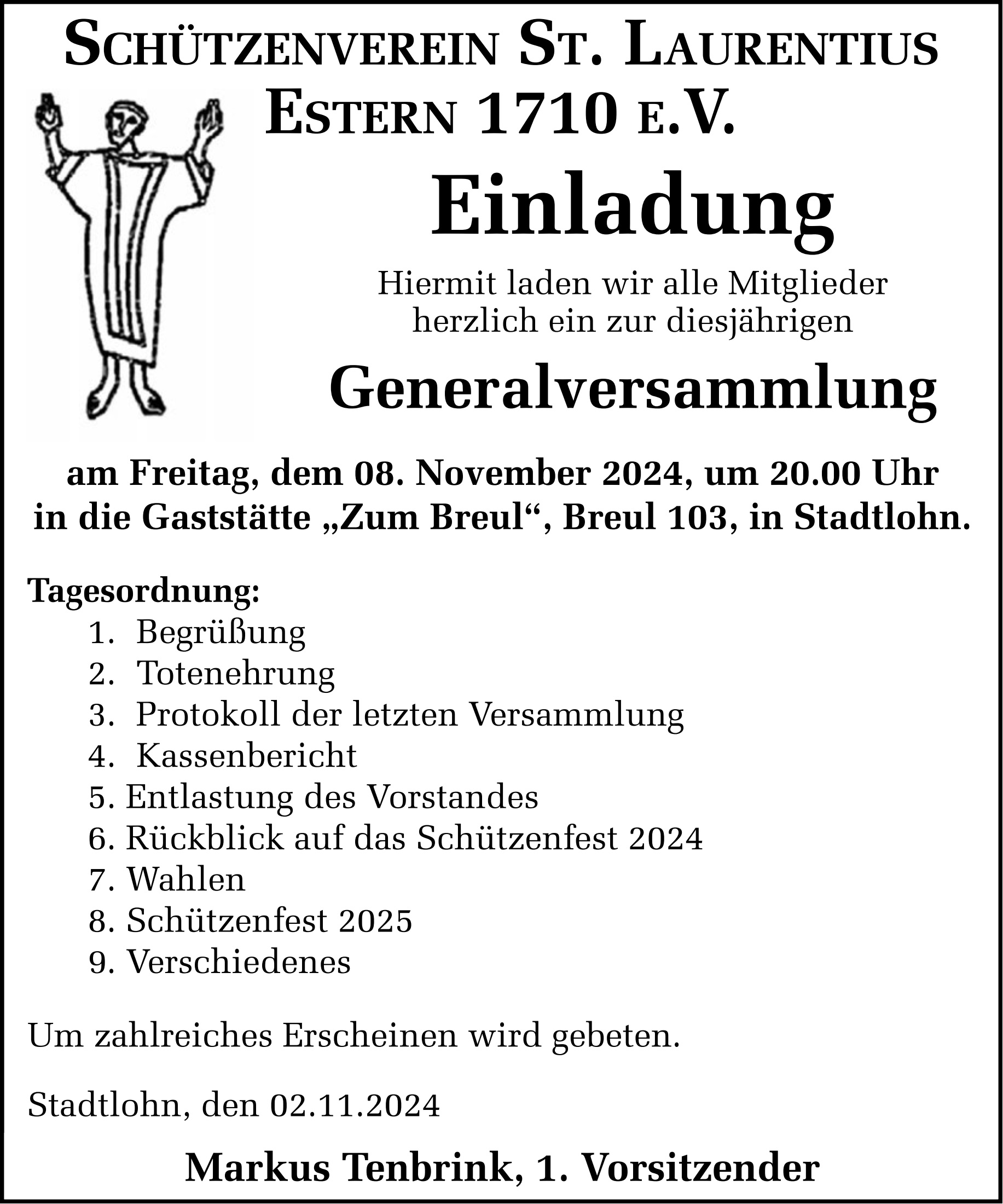 Anzeige Mitgliederversammlung