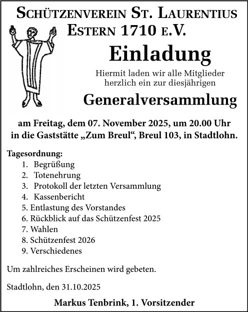 Anzeige Mitgliederversammlung